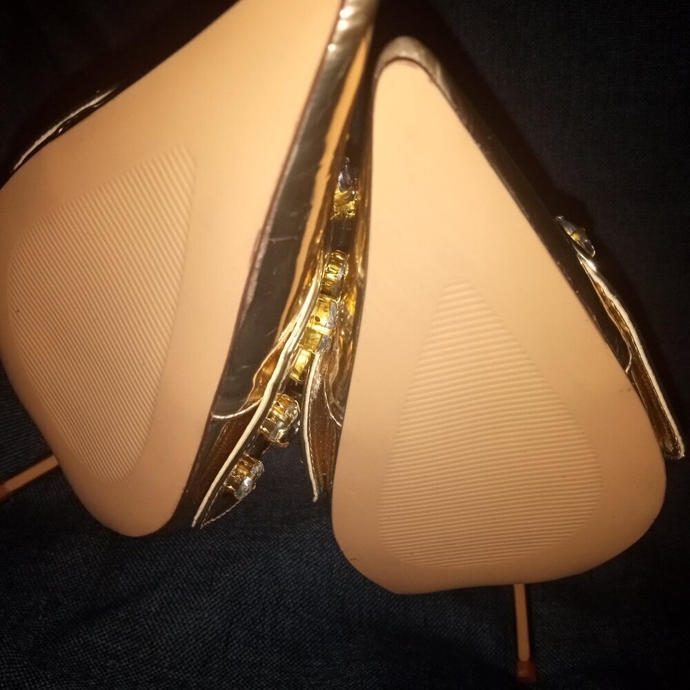 AZALEA WANG " A TOUCH OF CLASS " GOLD STILETTO PUMP(BRAND NEW !!!!!!!!!!!!!!!!!! - Picture 7 of 8
